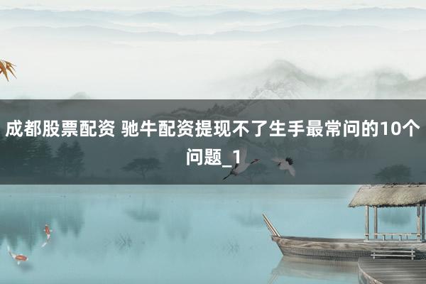 成都股票配资 驰牛配资提现不了生手最常问的10个问题_1